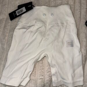 White Ribbed Baby Pants